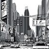czarno-biała fototapeta z komiksowym miastem