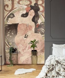Fototapeta z reprodukcją plakatu Alfonsa Muchy do sypialni