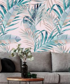 Foto-tapeta palmowe liście w pastelowych kolorach