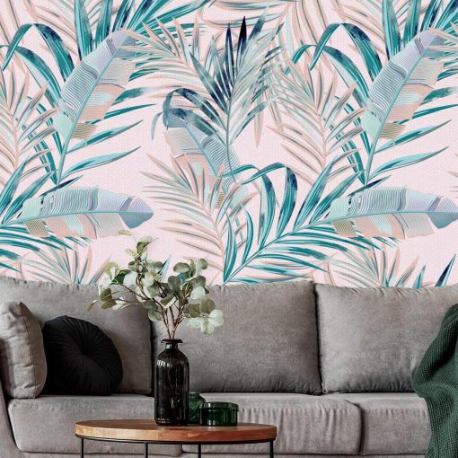 Foto-tapeta palmowe liście w pastelowych kolorach