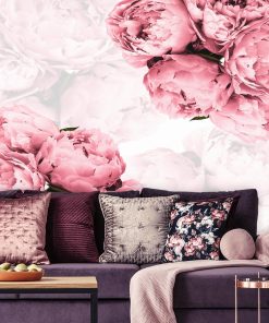Fototapety w różowym kolorze z kwiatami